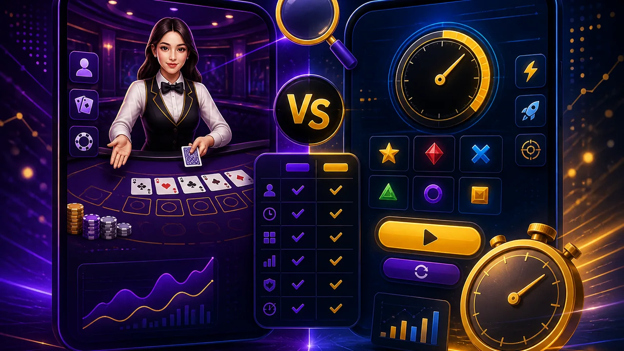 Chọn nhịp chơi phù hợp: so sánh casino trực tuyến và game nhanh m88